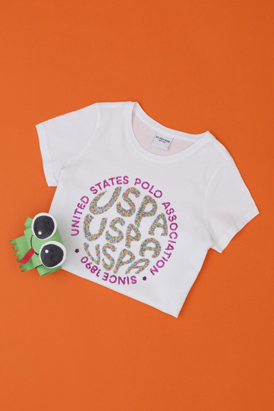 U.S. Polo Assn. Devojčica, bela majica sa okruglim izrezom 50283261-VR013
