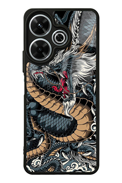 Spoyi Xiaomi Redmi 13 4G Ejderha Tasarımlı Glossy Telefon Kılıfı