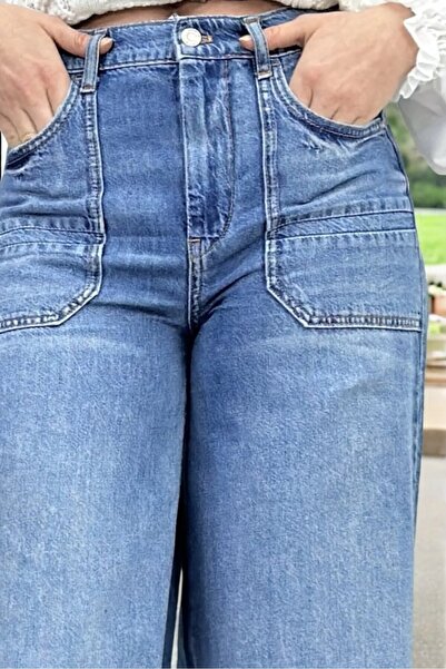 yagmurberen Pantaloni blugi de damă cu talie înaltă