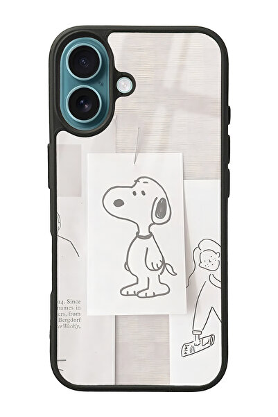 Spoyi iPhone 16 Snoppy Tasarımlı Glossy Telefon Kılıfı