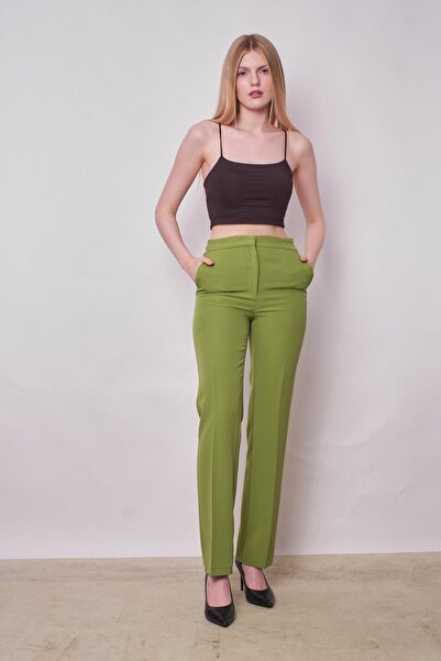 Jument Women's High Waist Side Pocket Pipe Leg Stylish Non-Wrinkle Light Lycra Fabric Classic Trousers (Jacket Jument 3