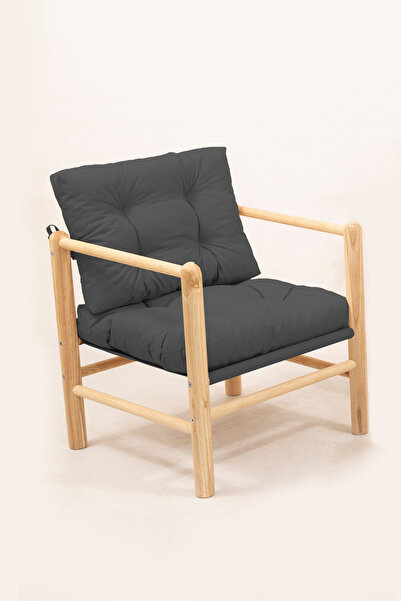 Meya Dekor Gloria Ahşap Balkon Bahçe Teras Tekli Koltuk - Bahçe Mobilyası (Mi...