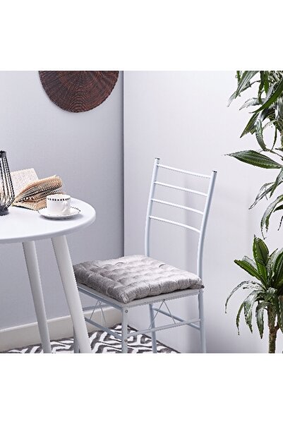 Home Box Dupioni Tucked Chair Pad - 40x40 cm