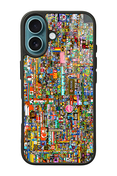 Spoyi iPhone 16 R/Place Hatıra Tasarımlı Glossy Telefon Kılıfı