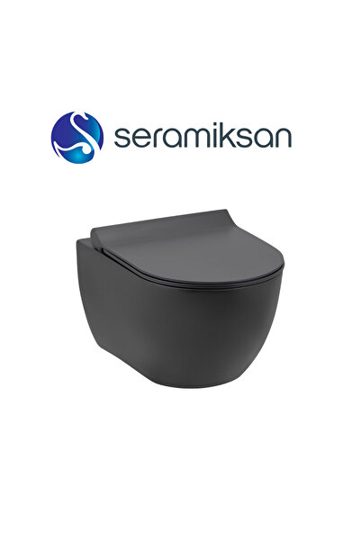 Seramiksan Hill Rimout Mat Siyah Asma Klozet A031221h, Yavaş Kapak