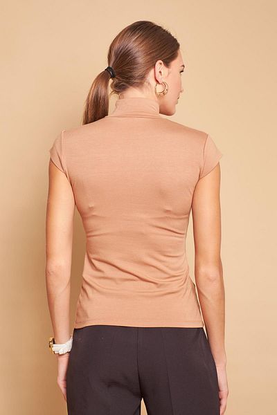 Jument Gât țestoasă mânecă fluture Lycra Body-bej închis