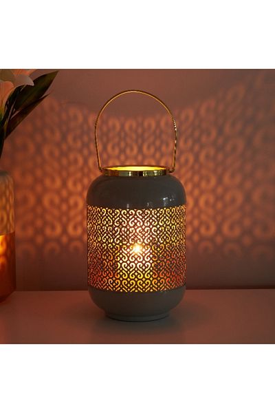 Home Box Tene Lantern with Cutout Detail