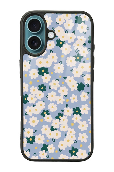Spoyi iPhone 16 Daisy Pattern Tasarımlı Glossy Telefon Kılıfı