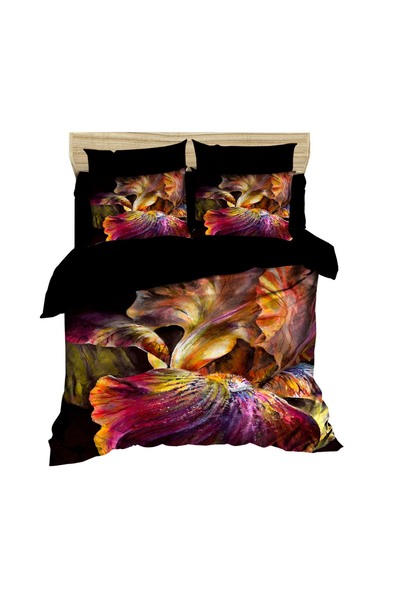 Fabeteks Floral Colorful Digital Double Duvet Cover Set