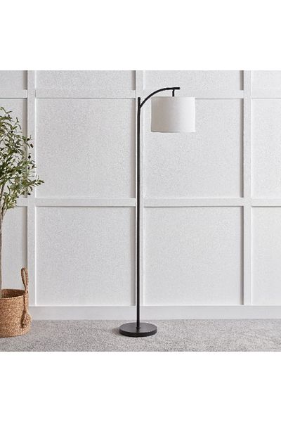 Home Box مصباح أرضي معدني أوميجا مع غطاء من الكتان - 25 × 155 سم