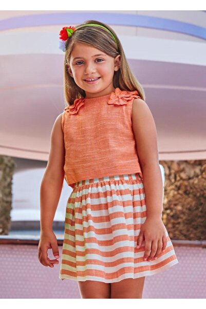 MAYORAL Çizgili 2li Kız Çocuk Bluz Etek Set