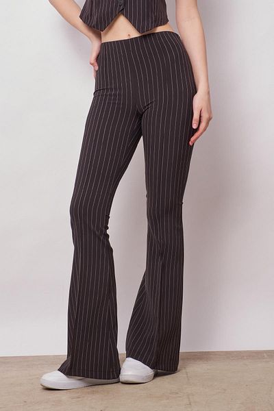 Jument Pantaloni cu jambiere spaniole din Lycra cu dungi negre cu talie înaltă