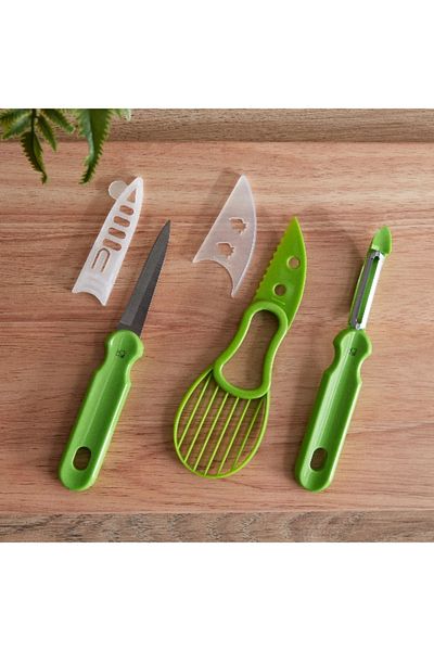 Home Box Easy Chef Avocado Mix 3-in-1 Slicer with Peeler and Knife
