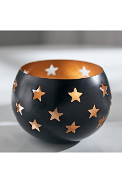 Home Box حامل شموع صغير من Scraft مع نقش على شكل نجمة - 9.5x9.5x7 سم