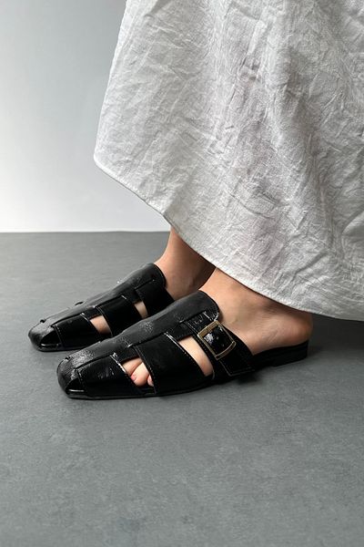 Mupa Shoes Woman's Slipper BLACK Patent Leather