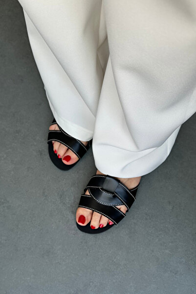 Mupa Shoes Μαύρες γυναικείες παντόφλες