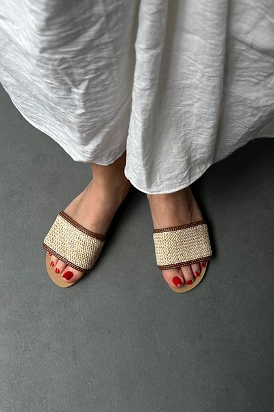 Mupa Shoes Γυναικείες ψάθινες παντόφλες TABA Colorful