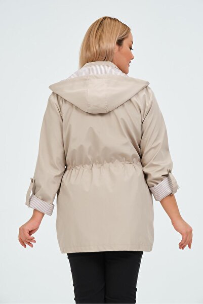 GLR&GYM Beren Mevsimlik Büyük Beden Yazlık Trençkot Mont