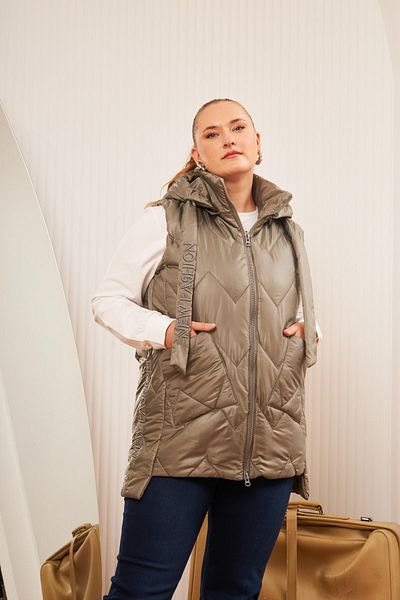 RMG Khaki Quilted Hooded Vest - Large Size