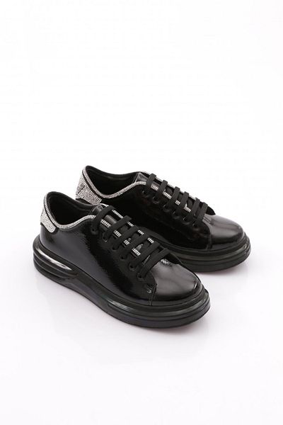 DGN Pantofi Confort dama, model negru sifonat 25721097