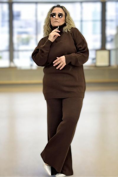 yagmurberen Σετ πλεκτών με φερμουάρ Άνετη εφαρμογή Plus Size Bottom Top
