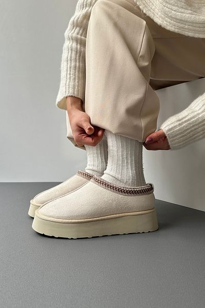 Mupa Shoes Sabo kožešinová podšitá BÉŽOVÁ