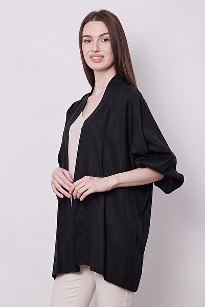 Jument Fluent Stylish Fabric Draped Summer Cardigan and Trousers - Black 100% Iyocell