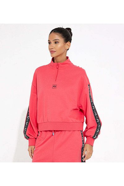 F5 Side Tape Half Zip Sweatshirt For Women