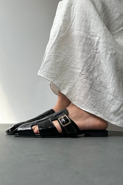 Mupa Shoes Woman's Slipper BLACK Patent Leather