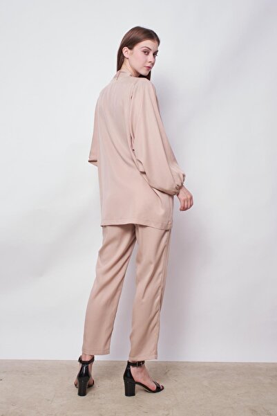 Jument 100% Iyocell Flowing Stylish Fabric Flowy Non-Revealing Smart Summer Trousers (Cardigan Jument 60053)-Stone