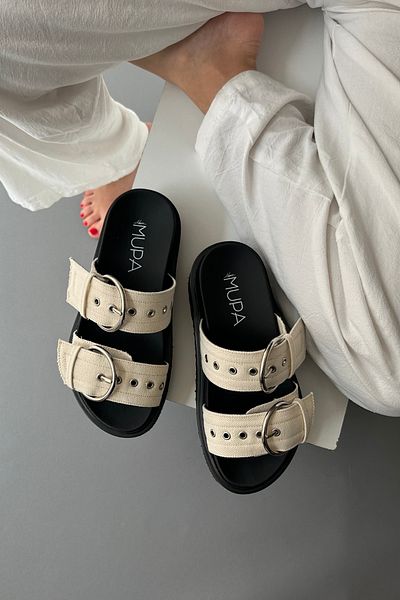 Mupa Shoes BEIGE LINEN Women's Slippers