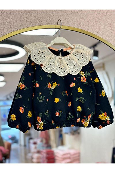 OZZY KİDS Girl's Ozzy Ki̇ds Lace Collar Sweatshirt
