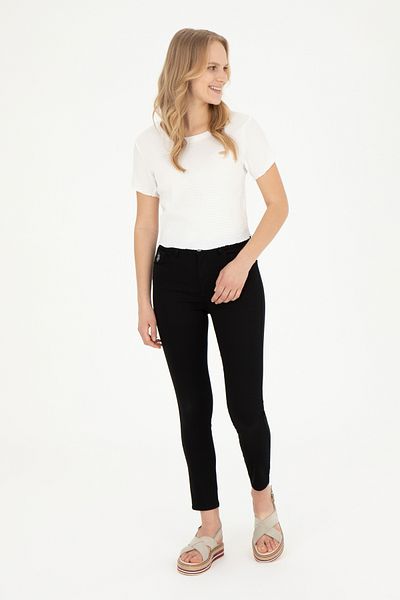 U.S. Polo Assn. Women's Black Toothpick Fit Canvas Trousers 50282402-Vr046