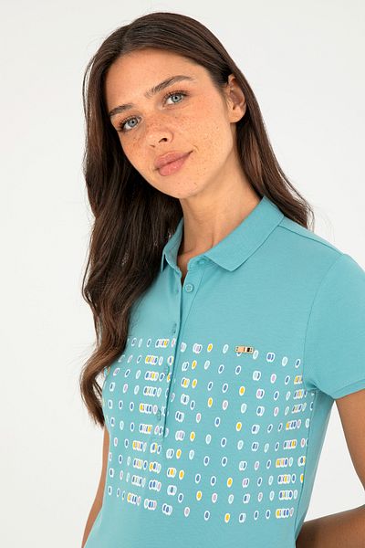 U.S. Polo Assn. Дамска поло тениска в цвят мента 50282885-VR090