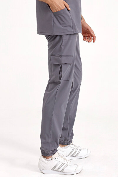 Brl Üniforma Tek Alt Kargo Cepli Jogger Likralı Unisex Cerrahi Pantolon Füme ...