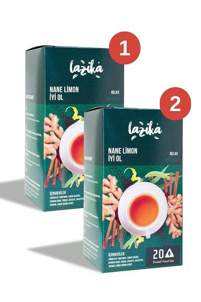LAZİKA (SET OF 2) Mint Lemon Protection Tea 20 Pyramid Bags