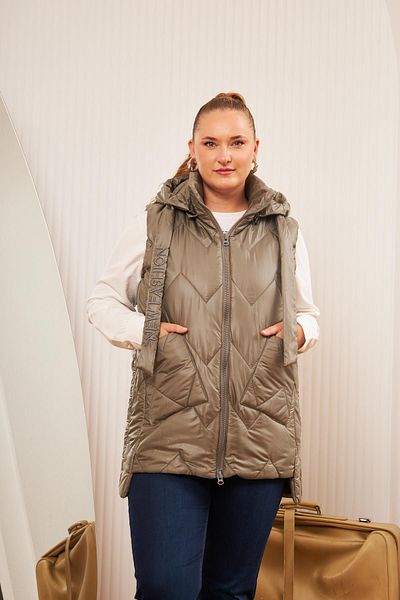 RMG Khaki Quilted Hooded Vest - Large Size
