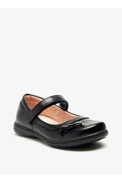 Flora Bella by Shoexpress Flora Bella Textured Mary Jane Shoes with Hook and Loop Closure