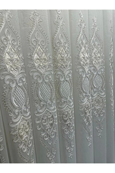 NİVEMESHOME Nivemeshome - Harbiye Gold λεπτομέρεια, 1/3 στενή πλισέ κουρτίνα από τούλι