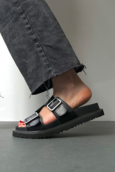 Mupa Shoes Μαύρες γυναικείες παντόφλες