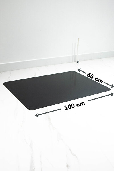 ÇANCI Siyah Büyük Kuzine Soba Tablası Soba Altlığı (Temizliği Kolay Düz Estet...