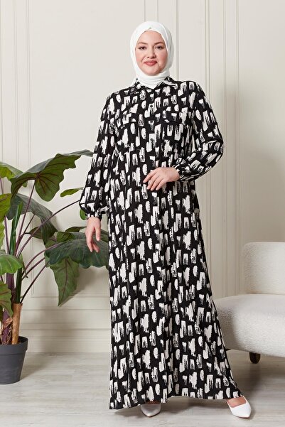 Ferace Large Size Oversize Summer Dress - Comfortable Fit Alaçatı Model