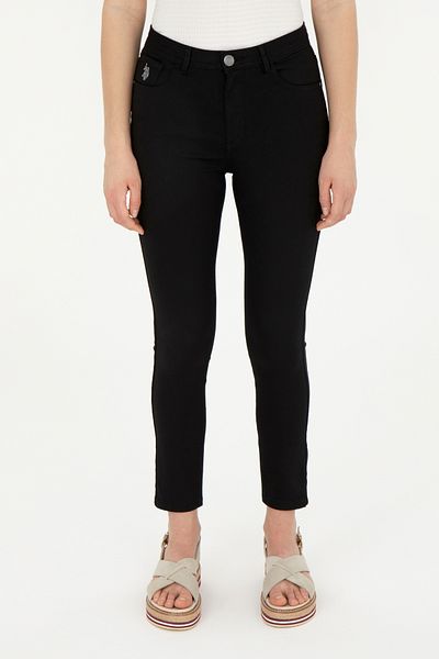 U.S. Polo Assn. Women's Black Toothpick Fit Canvas Trousers 50282402-Vr046