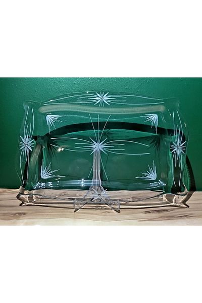 DECOCIA Rectangular Glass Coffee and Presentation Tray Mira Patterned