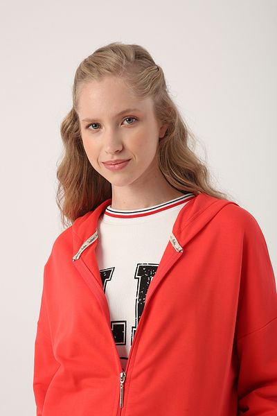 ALLDAY Ζακέτα ιδρώτα με φερμουάρ Pomegranate Blossom Hooded