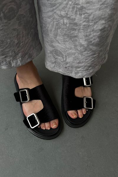Mupa Shoes Black Velvet Women's Slippers