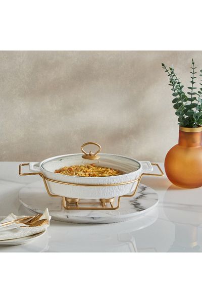 Home Box Celtic Oval Casserole with Candle Stand