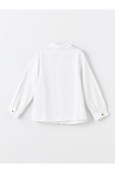 LC Waikiki Lcw Kids White Long Sleeve Basic Boy's Shirt