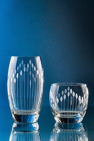 DECOCIA Pudgy 12 Parça Su Ve Meşrubat Kesme Bardak Seti Vega Desenli