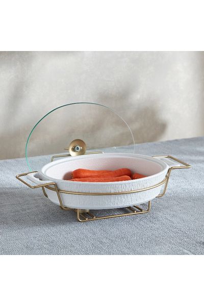 Home Box Celtic Oval Casserole with Candle Stand